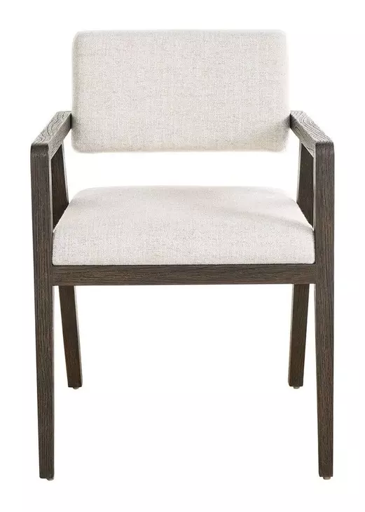 Modern Beige and Sable Upholstered Arm Chair