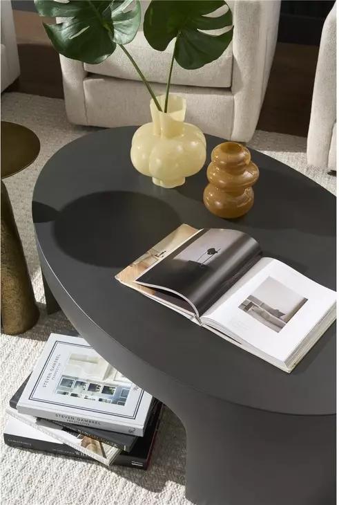 Evermont Ash Outdoor Oval Concrete Top Cocktail Table