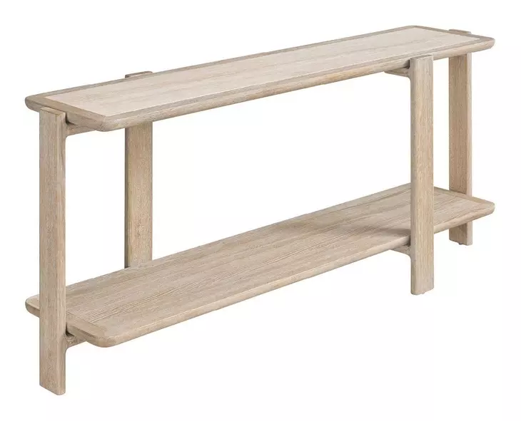 Evermont Desert and White Rectangular Travertine Top Console Table