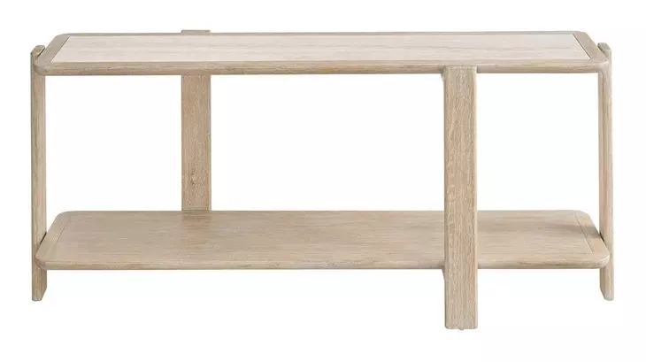 Evermont Desert and White Rectangular Travertine Top Console Table