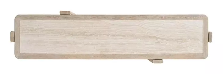 Evermont Desert and White Rectangular Travertine Top Console Table