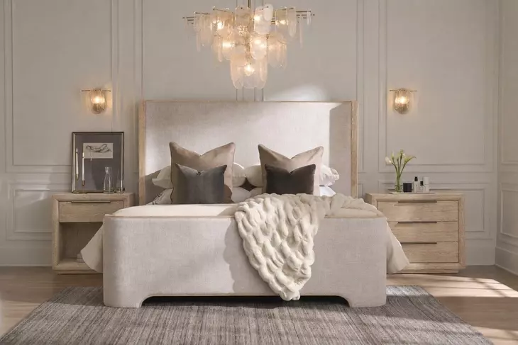 Modern Beige and Desert Upholstered Panel Bedroom Set