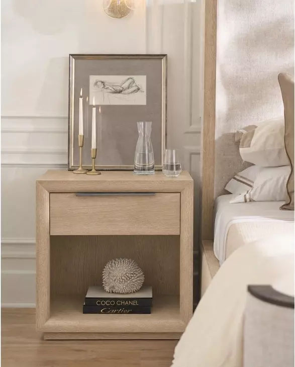 Evermont Desert 1 Drawer Open Nightstand with USB Charging and LED