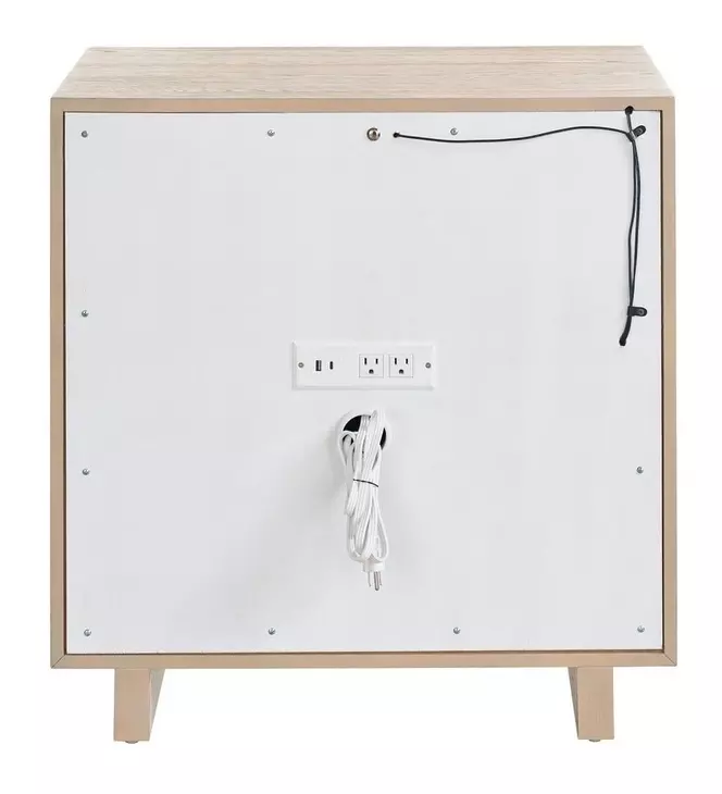 Evermont Desert 2 Drawer Open Nightstand with USB Charging and LED