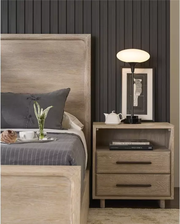 Evermont Desert 2 Drawer Open Nightstand with USB Charging and LED