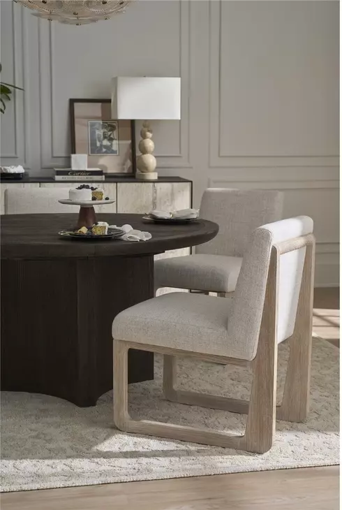 Evermont Beige and Desert Upholstered Side Chair Set of 2