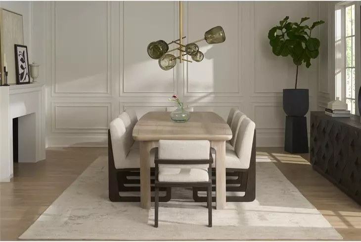 Evermont Beige and Sable Upholstered Side Chair Set of 2