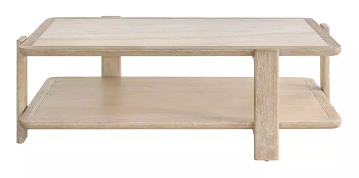 Evermont Desert and White Travertine Top Occasional Table Set