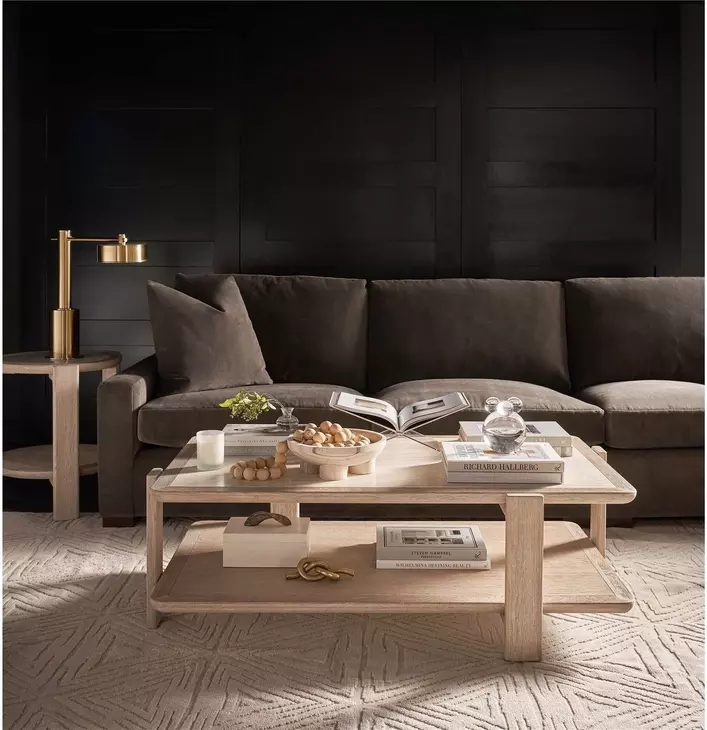 Evermont Desert and White Travertine Top Occasional Table Set