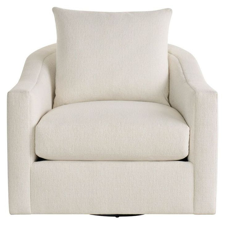 Ezra Sanello Ivory Upholstered Swivel Chair