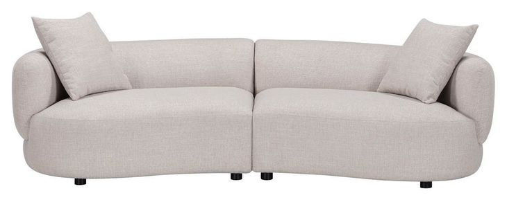 Mavis Neola Fog 95" Sofa with Pillows