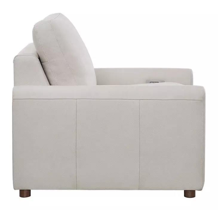 Harbor Gray Leather Dual Power Reclining Living Room Set with USB Charging
