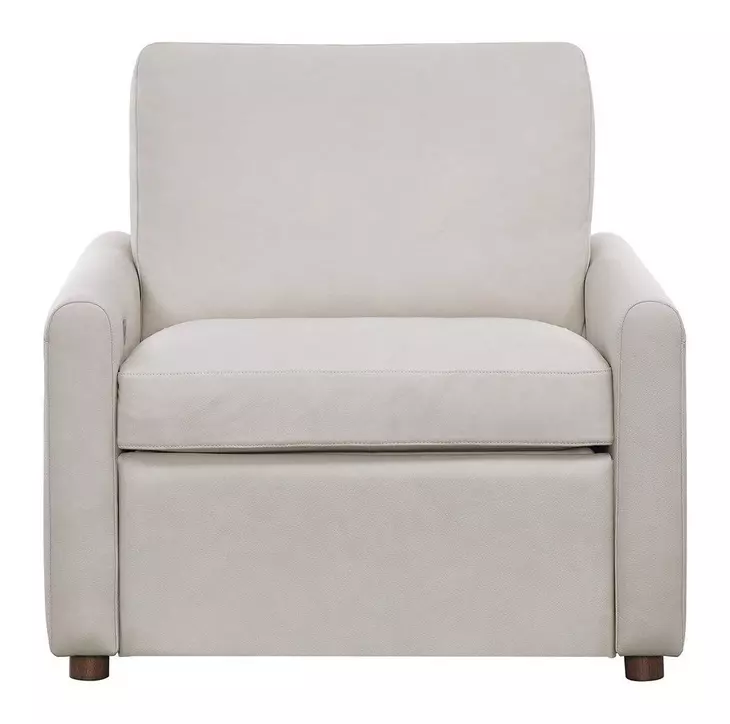 Harbor Gray Leather Power Recliner with USB Charging