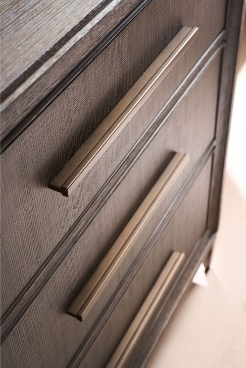 Montclair Embossed Cocoa 3 Drawer Nightstand with USB Charging