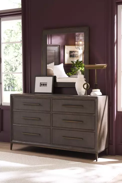 Montclair Embossed Cocoa 6 Drawer Dresser