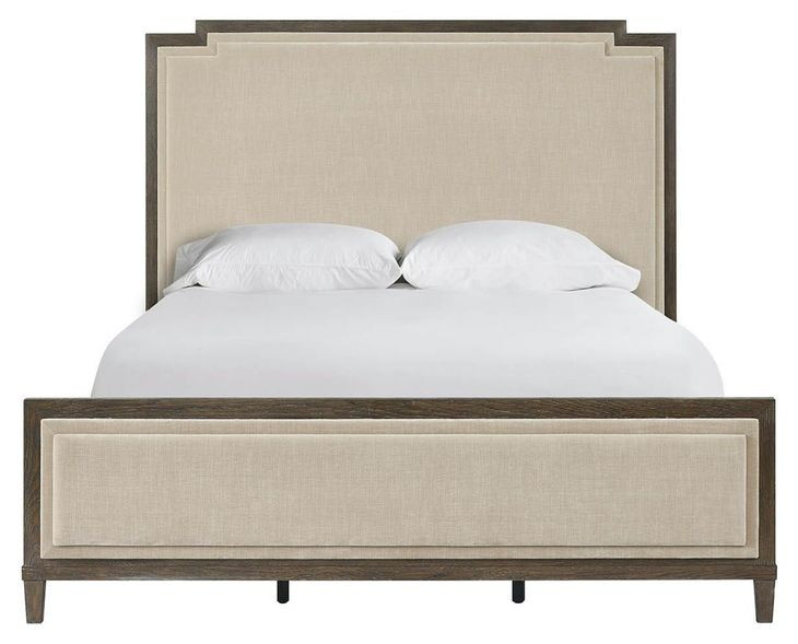 Montclair Cocoa and Silken Fog King Upholstered Panel Bed