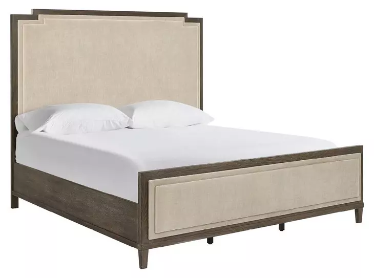 Montclair Cocoa and Silken Fog Upholstered Panel Bedroom Set