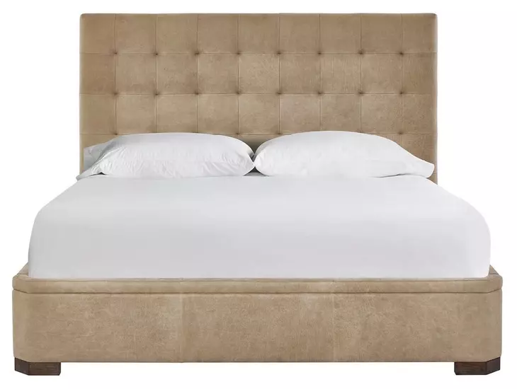 Montclair Vail Toffee Leather King Upholstered Panel Bed