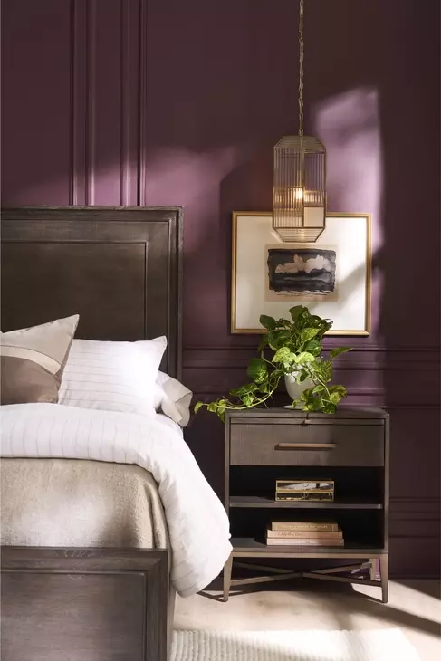 Montclair Embossed Cocoa 1 Drawer Nightstand with USB Charging