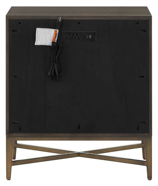 Montclair Embossed Cocoa 1 Drawer Nightstand with USB Charging