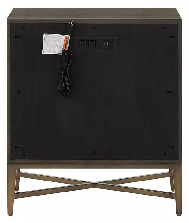 Montclair Embossed Cocoa 1 Drawer Nightstand with USB Charging