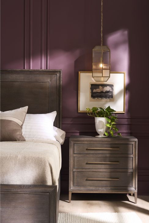 Montclair Embossed Cocoa 3 Drawer Nightstand with USB Charging