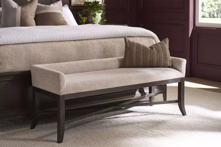 Montclair Yukon Sand Upholstered 56" Bench