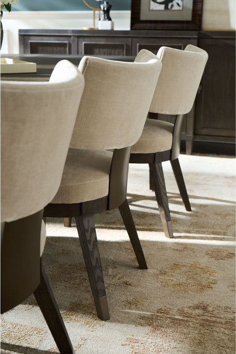 Montclair Silken Fog Upholstered Klismos Back Side Chair Set of 2