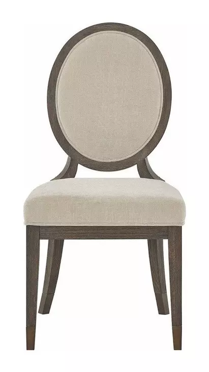 Montclair Beige Upholstered Oval Back Side Chair Set of 2
