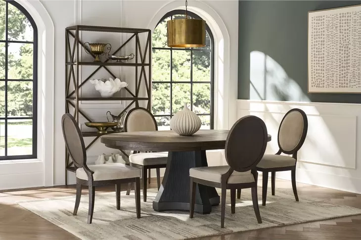 Ashford Cinder and Cocoa Extendable Round Dining Table