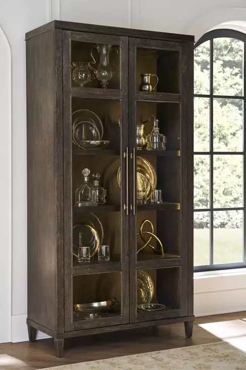 Montclair Cocoa 2 Glass Door Display Cabinet with LED