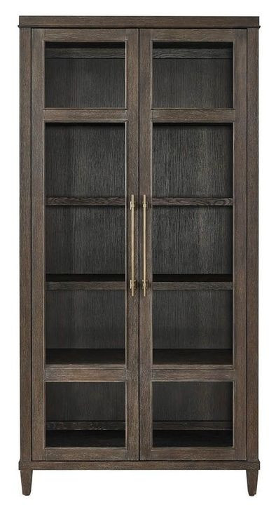 Montclair Cocoa 2 Glass Door Display Cabinet with LED
