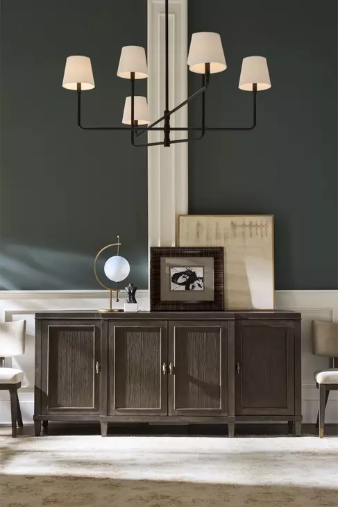 Montclair Cocoa 4 Reeded Door Credenza