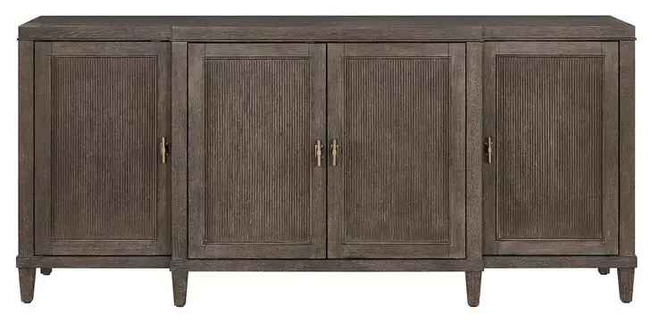 Montclair Cocoa 4 Reeded Door Credenza