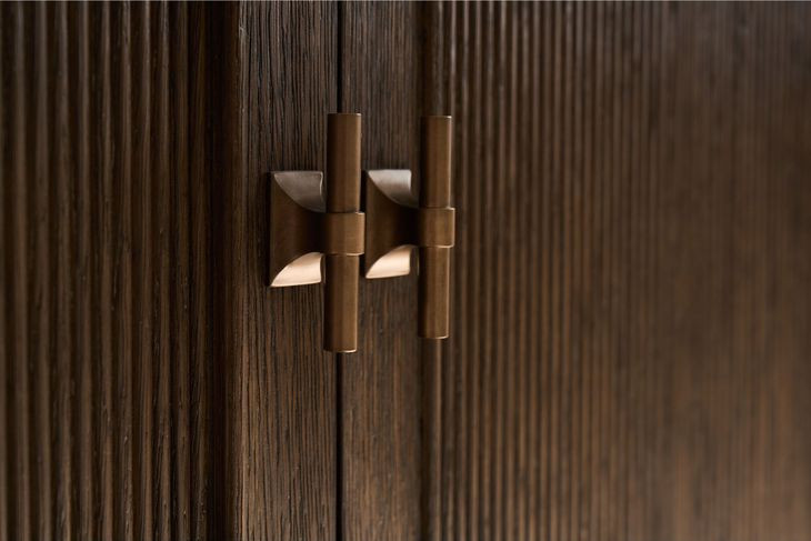 Montclair Cocoa 4 Reeded Door Credenza