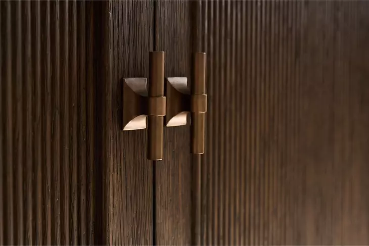 Montclair Cocoa 4 Reeded Door Credenza