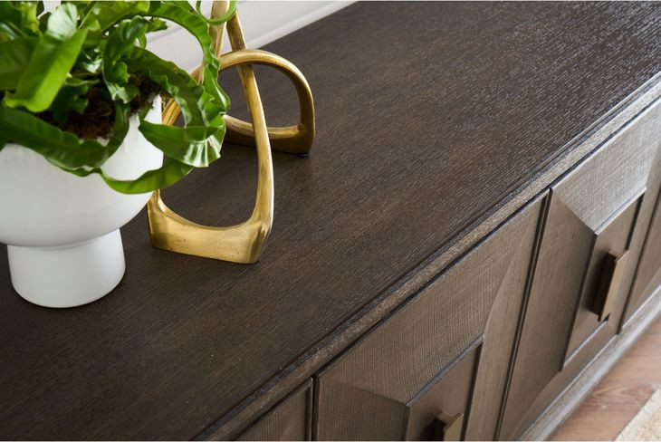 Montclair Cocoa 4 Door Embossed Credenza