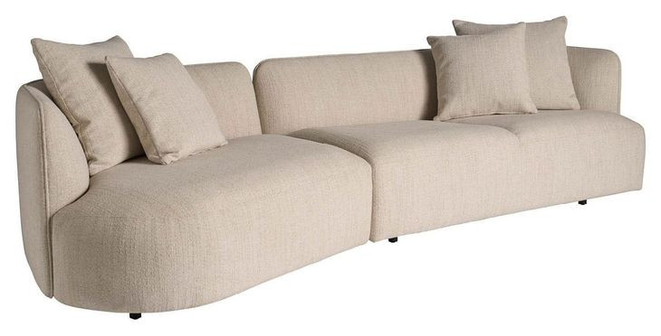 Kaia Rhine Sand 2 Piece Modular RAF Sectional Chaise with Pillows