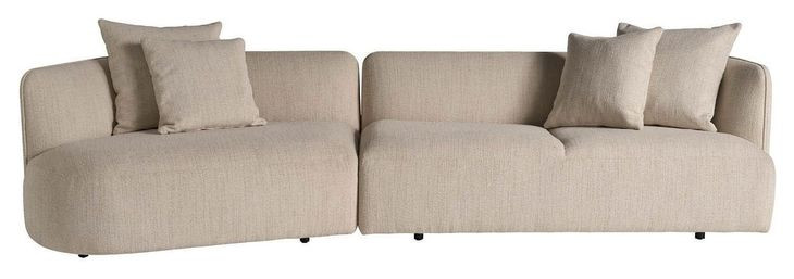 Kaia Rhine Sand 2 Piece Modular RAF Sectional Chaise with Pillows