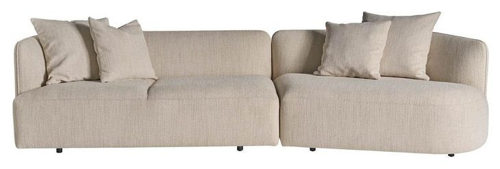 Kaia Rhine Sand 2 Piece Modular LAF Sectional Chaise with Pillows