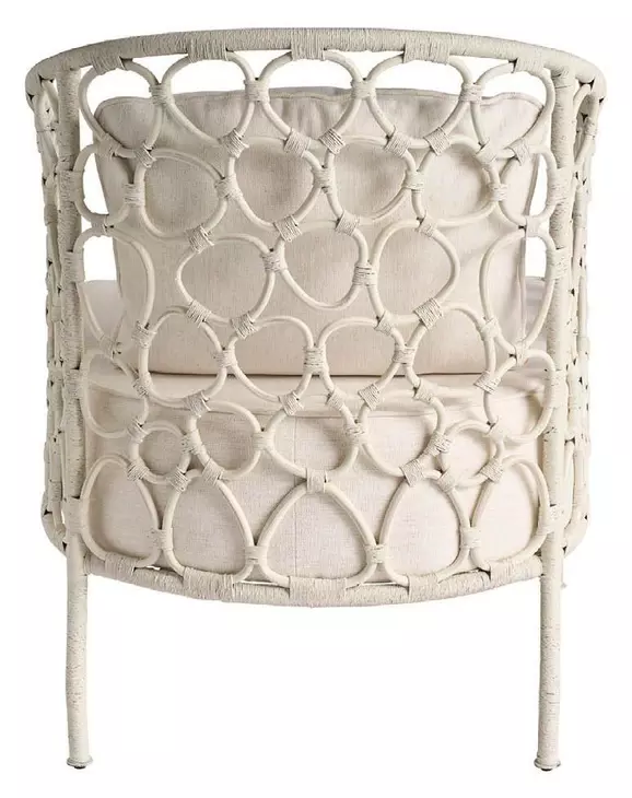 Oasis Nomad Snow Performance Fabric Pebble Accent Chair with Pillow