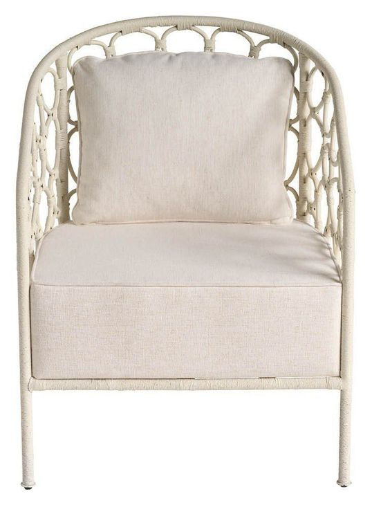 Oasis Nomad Snow Performance Fabric Pebble Accent Chair with Pillow