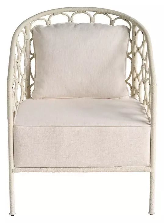 Oasis Nomad Snow Performance Fabric Pebble Accent Chair with Pillow