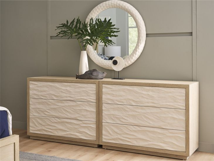 Azure White Coral Round Wall Mirror