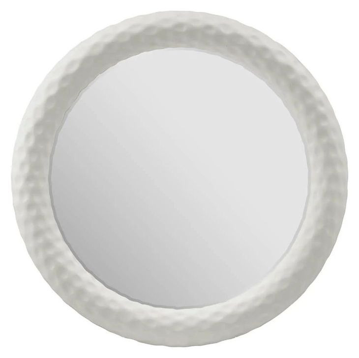 Azure White Coral Round Wall Mirror