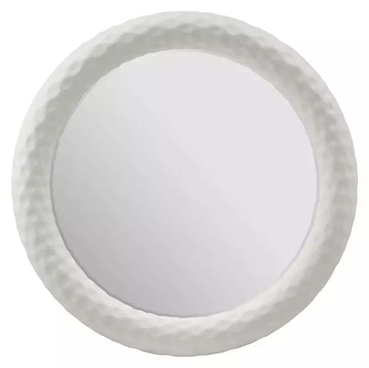 Oasis White Coral Round Wall Mirror