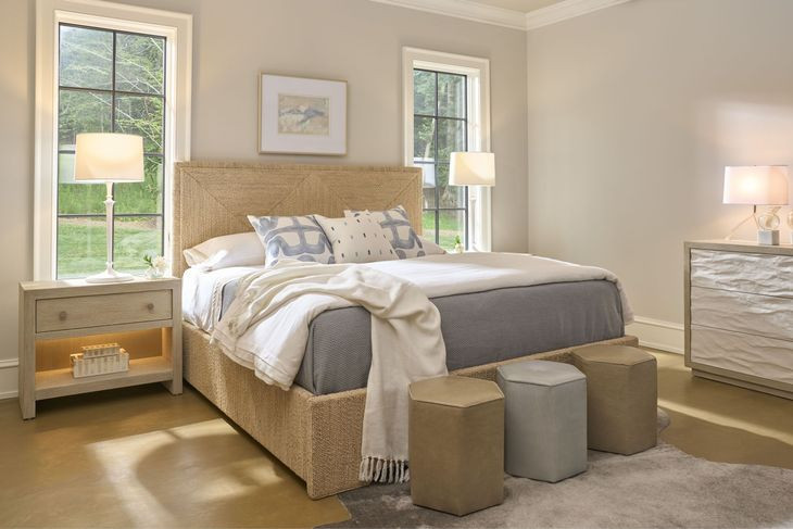 Azure Abaca Woven King Panel Bed