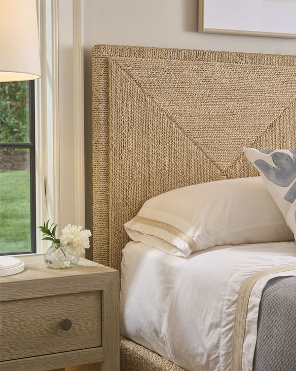 Azure Abaca Woven King Panel Bed