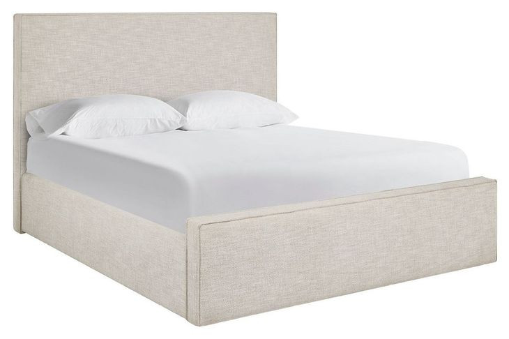 Azure Drift Yukon Sand Performance Fabric Queen Upholstered Panel Bed