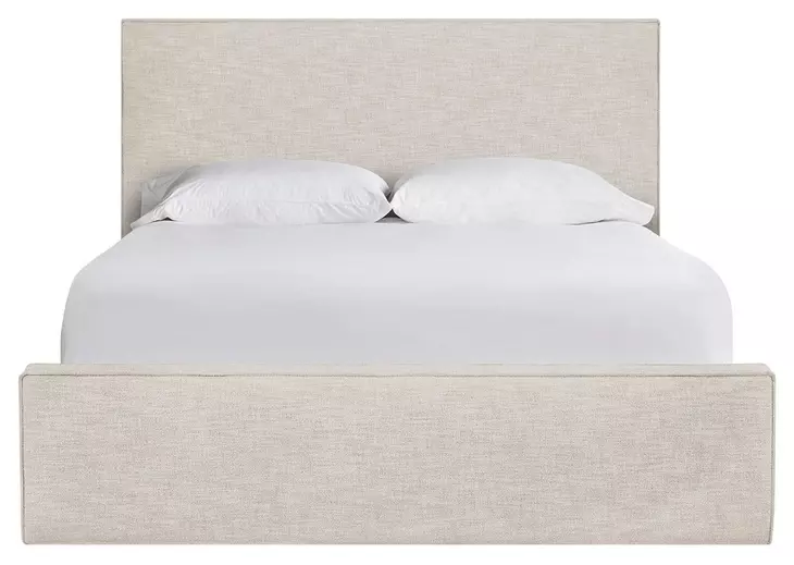 Oasis Drift Yukon Sand Performance Fabric Queen Upholstered Panel Bed
